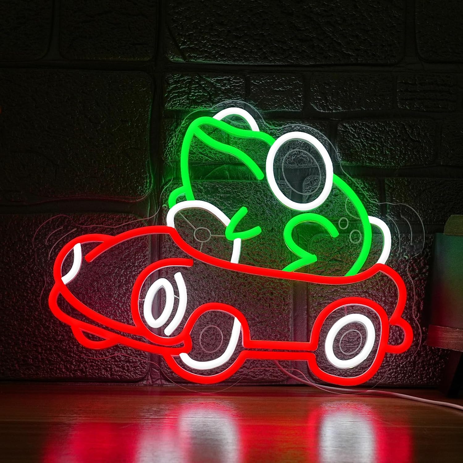Party Games Gifts - Frog Driving Car Neon Sign Art