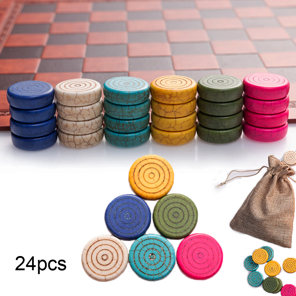 Party Games Multiplayer - 24pcs Stone Chess Checkers Table Game