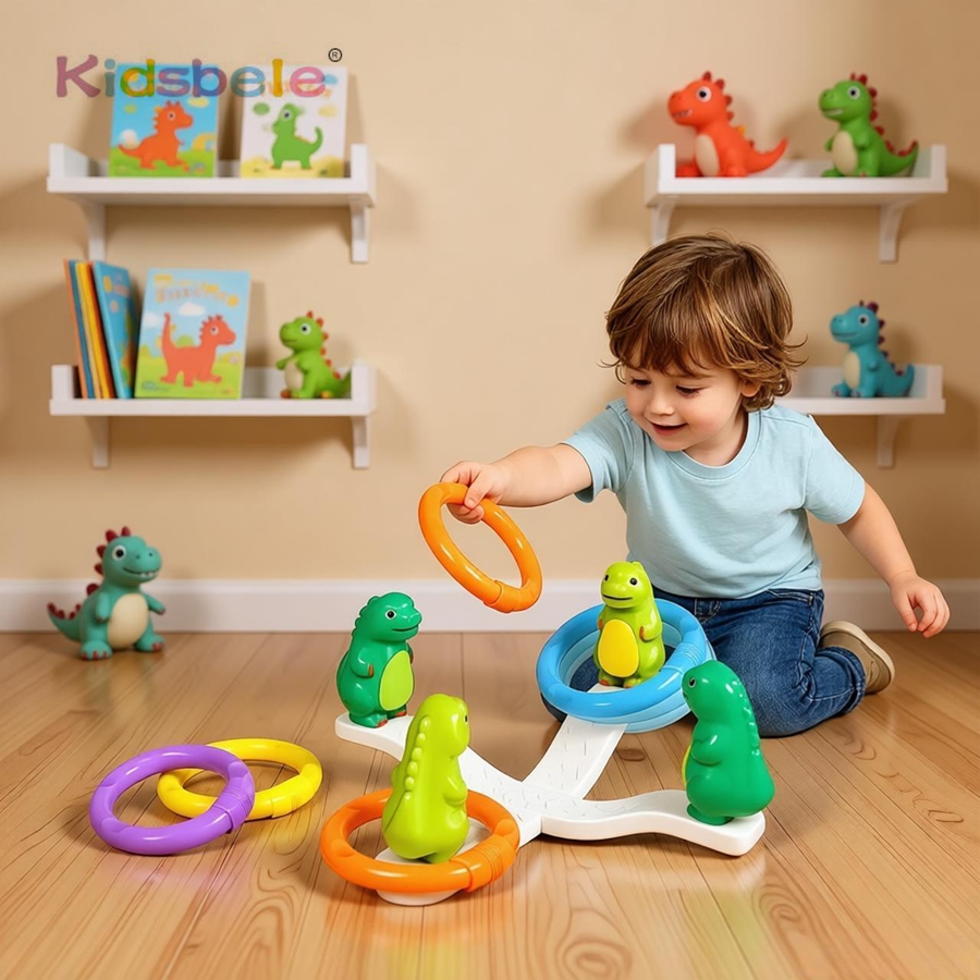 Party Games Indoor - Fun Dinosaur Ring Toss Game for