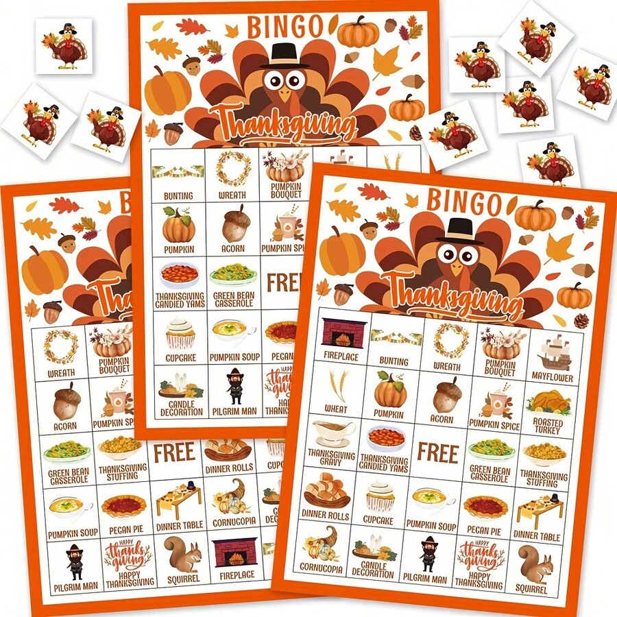 Thanksgiving Bingo Game Set 34 - Party Games Cards recensione e prezzo