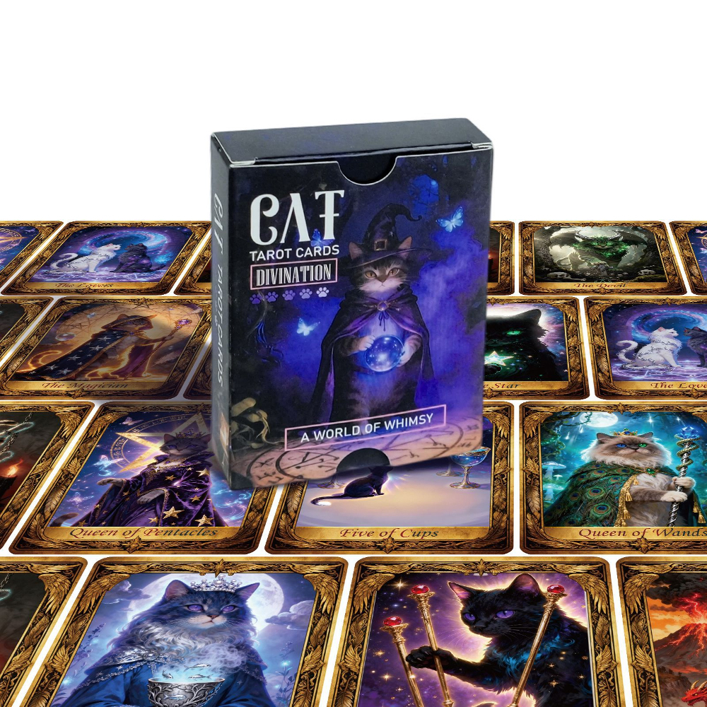 50PCS/Set Cute Cat Tarot Cards - Party Games Cards recensione e prezzo