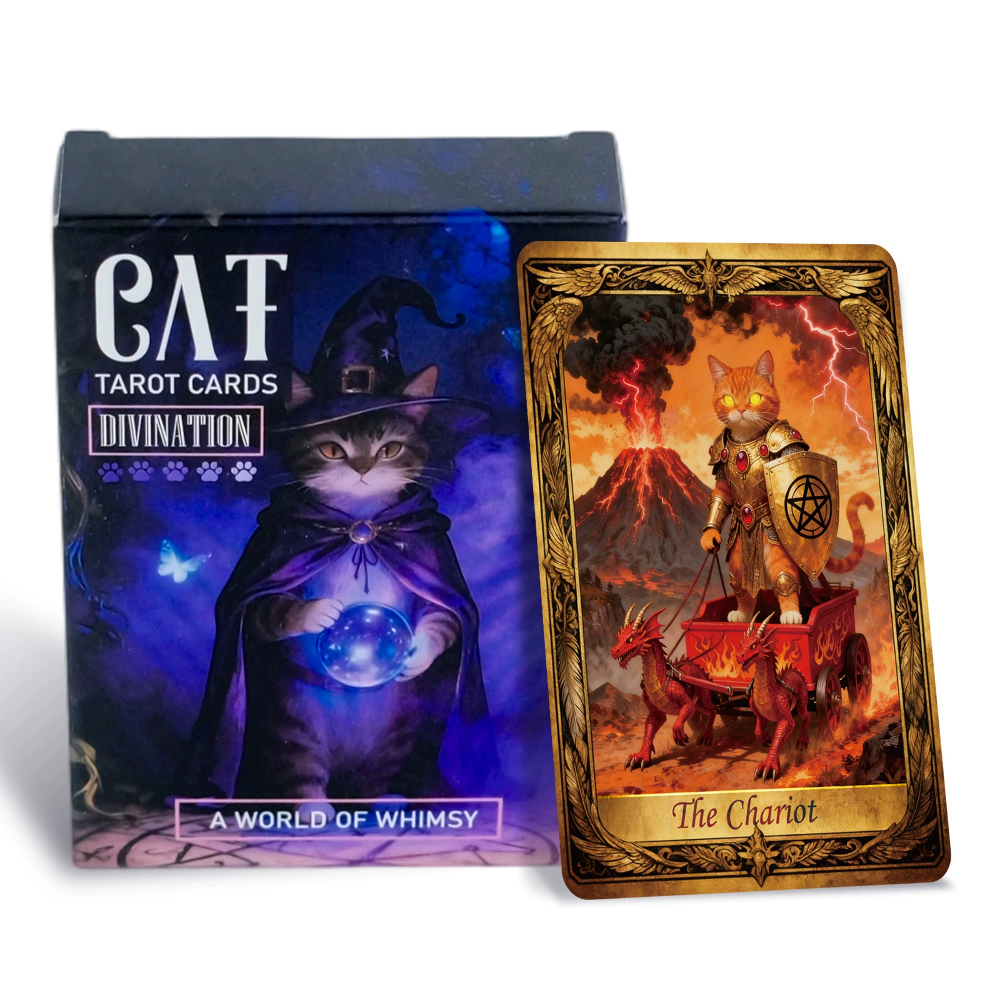 50PCS/Set Cute Cat Tarot Cards - Party Games Cards recensione e prezzo