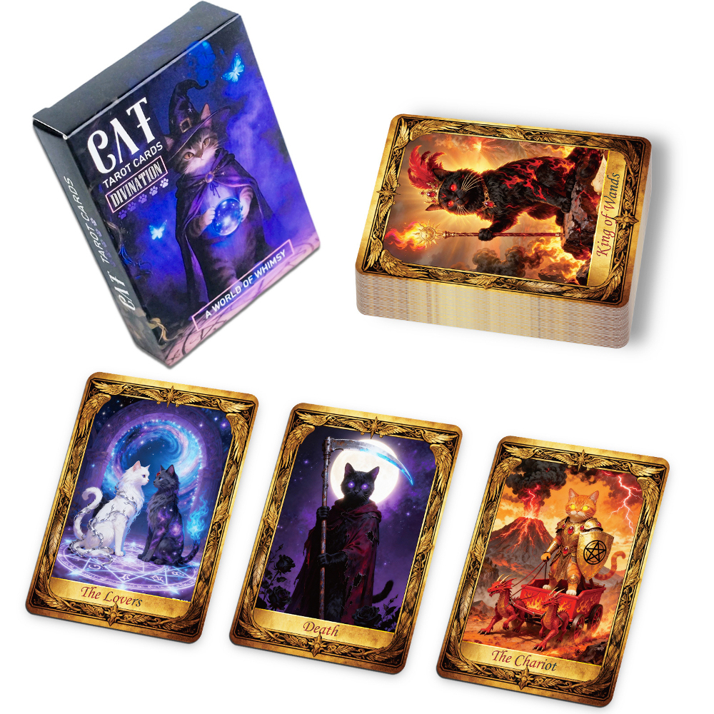 50PCS/Set Cute Cat Tarot Cards - Party Games Cards recensione e prezzo