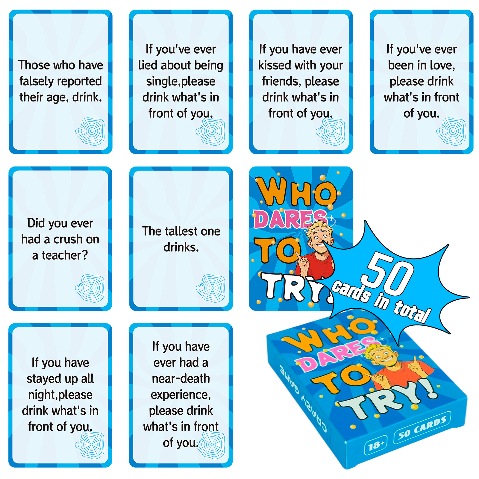 50PCS English Drinking Game Ca - Party Games Cards recensione e prezzo