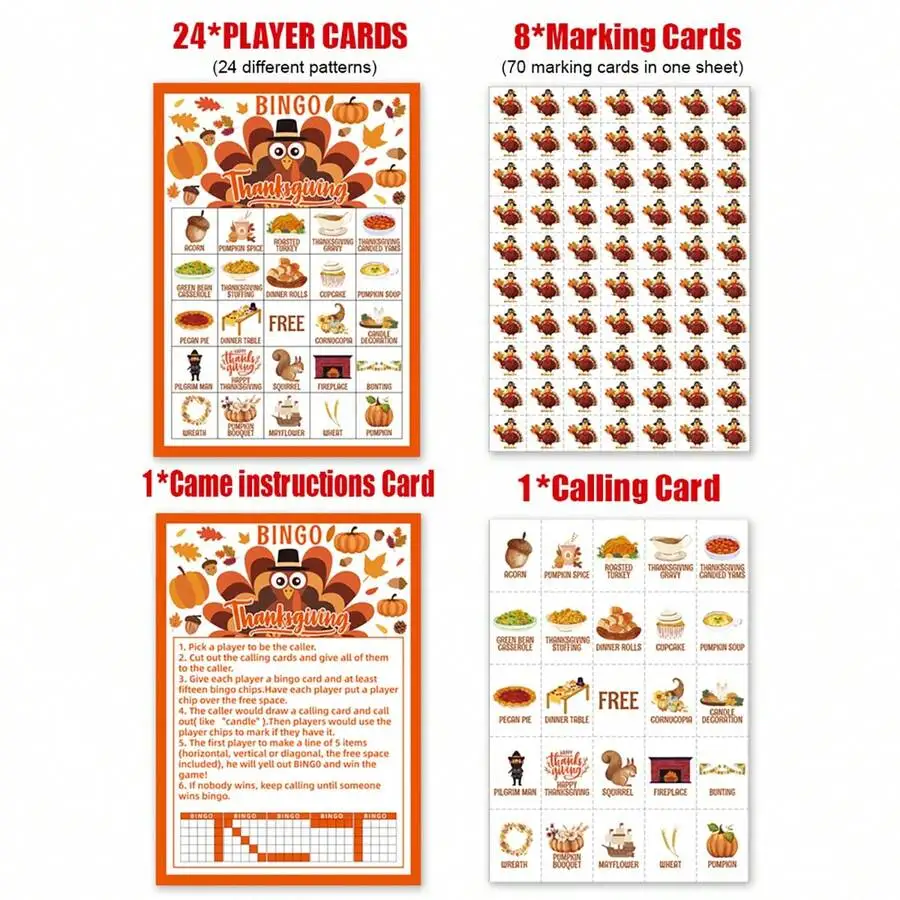 Thanksgiving Bingo Game Set 34 - Party Games Cards recensione e prezzo