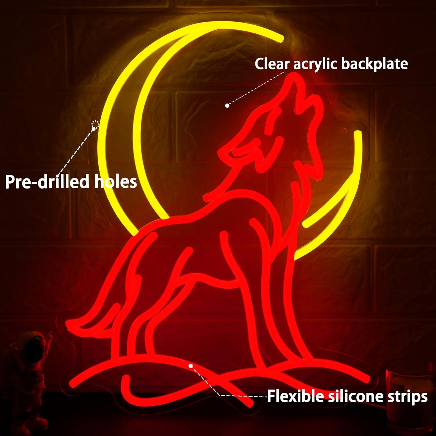 Howling Wolf Neon Sign Dimmabl - Party Games Gifts recensione e prezzo