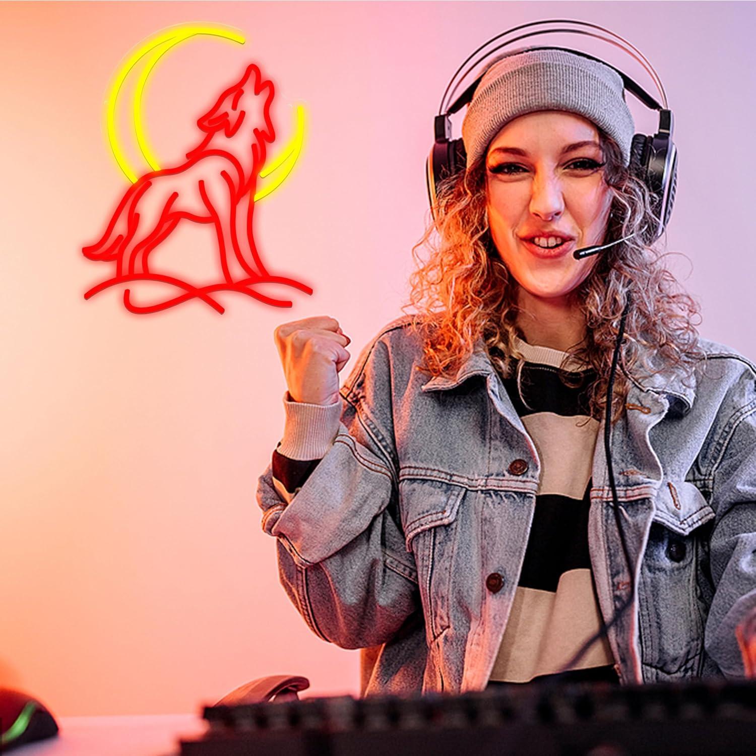 Howling Wolf Neon Sign Dimmabl - Party Games Gifts recensione e prezzo